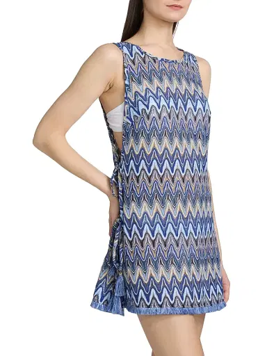 Ramy Brook Women's Kimber Zigzag Cover-Up Minidress - Ocean Zigzag | Thumbnail 4 Ramy Brook Women's Kimber Zigzag Cover-Up Minidress - Ocean Zigzag | Thumbnail 4