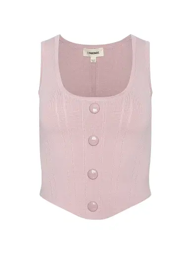L'AGENCE Women's Dove Knit Scoopneck Corset Top - Misty Rose | Thumbnail 1 L'AGENCE Women's Dove Knit Scoopneck Corset Top - Misty Rose | Thumbnail 1