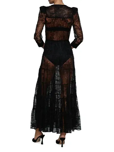 L'AGENCE Women's Seraphina Sheer Lace Maxi Dress - Black | Thumbnail 4 L'AGENCE Women's Seraphina Sheer Lace Maxi Dress - Black | Thumbnail 4