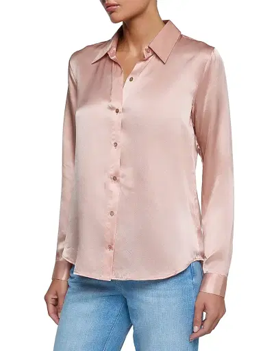 L'AGENCE Women's Tyler Silk Blouse - Misty Rose | Thumbnail 4 L'AGENCE Women's Tyler Silk Blouse - Misty Rose | Thumbnail 4