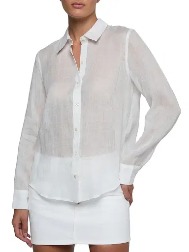 L'AGENCE Women's Ellery Sheer Long-Sleeve Blouse - | Thumbnail 3 L'AGENCE Women's Ellery Sheer Long-Sleeve Blouse - | Thumbnail 3