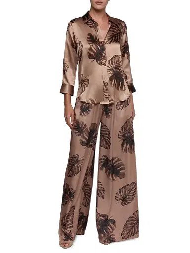 L'AGENCE Women's Dani Floral Silk Shirt - Hazelnut Multi | Thumbnail 2 L'AGENCE Women's Dani Floral Silk Shirt - Hazelnut Multi | Thumbnail 2