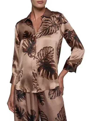 L'AGENCE Women's Dani Floral Silk Shirt - Hazelnut Multi | Thumbnail 3 L'AGENCE Women's Dani Floral Silk Shirt - Hazelnut Multi | Thumbnail 3