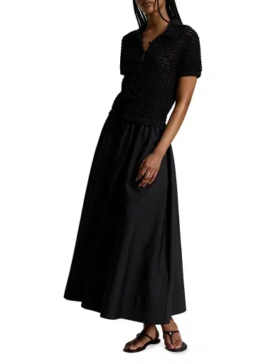 Polo Ralph Lauren Women's Knit Cotton A-Line Maxi Dress - Polo Black | Thumbnail 2 Polo Ralph Lauren Women's Knit Cotton A-Line Maxi Dress - Polo Black | Thumbnail 2