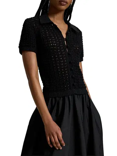 Polo Ralph Lauren Women's Knit Cotton A-Line Maxi Dress - Polo Black | Thumbnail 4 Polo Ralph Lauren Women's Knit Cotton A-Line Maxi Dress - Polo Black | Thumbnail 4