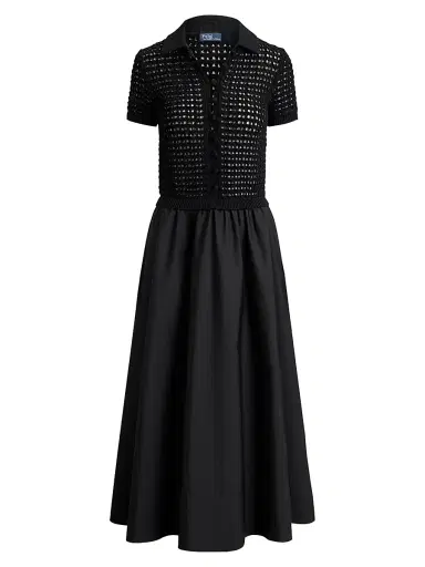 Polo Ralph Lauren Women's Knit Cotton A-Line Maxi Dress - Polo Black | Thumbnail 1 Polo Ralph Lauren Women's Knit Cotton A-Line Maxi Dress - Polo Black | Thumbnail 1