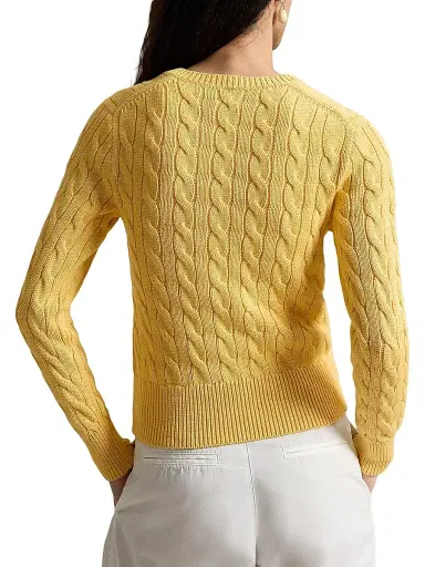 Polo Ralph Lauren Women's Pony Cotton Cable-Knit Cardigan | Thumbnail 4 Polo Ralph Lauren Women's Pony Cotton Cable-Knit Cardigan | Thumbnail 4