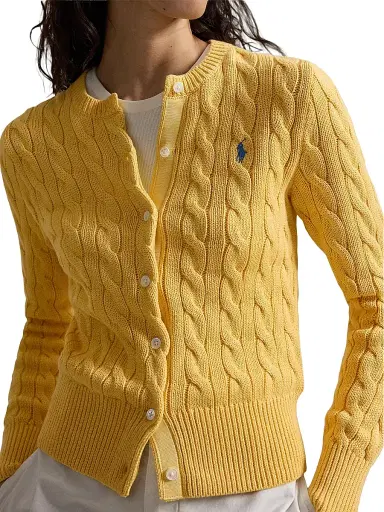 Polo Ralph Lauren Women's Pony Cotton Cable-Knit Cardigan | Thumbnail 5 Polo Ralph Lauren Women's Pony Cotton Cable-Knit Cardigan | Thumbnail 5