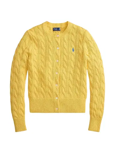 Polo Ralph Lauren Women's Pony Cotton Cable-Knit Cardigan | Thumbnail 1 Polo Ralph Lauren Women's Pony Cotton Cable-Knit Cardigan | Thumbnail 1