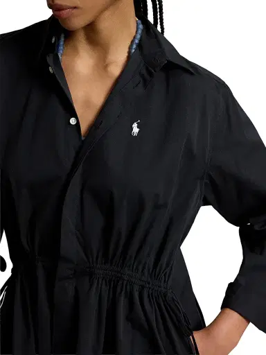 Polo Ralph Lauren Women's Cotton Drawstring Mini Shirtdress - Polo Black | Thumbnail 5 Polo Ralph Lauren Women's Cotton Drawstring Mini Shirtdress - Polo Black | Thumbnail 5