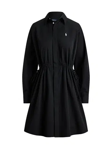 Polo Ralph Lauren Women's Cotton Drawstring Mini Shirtdress - Polo Black | Thumbnail 1 Polo Ralph Lauren Women's Cotton Drawstring Mini Shirtdress - Polo Black | Thumbnail 1