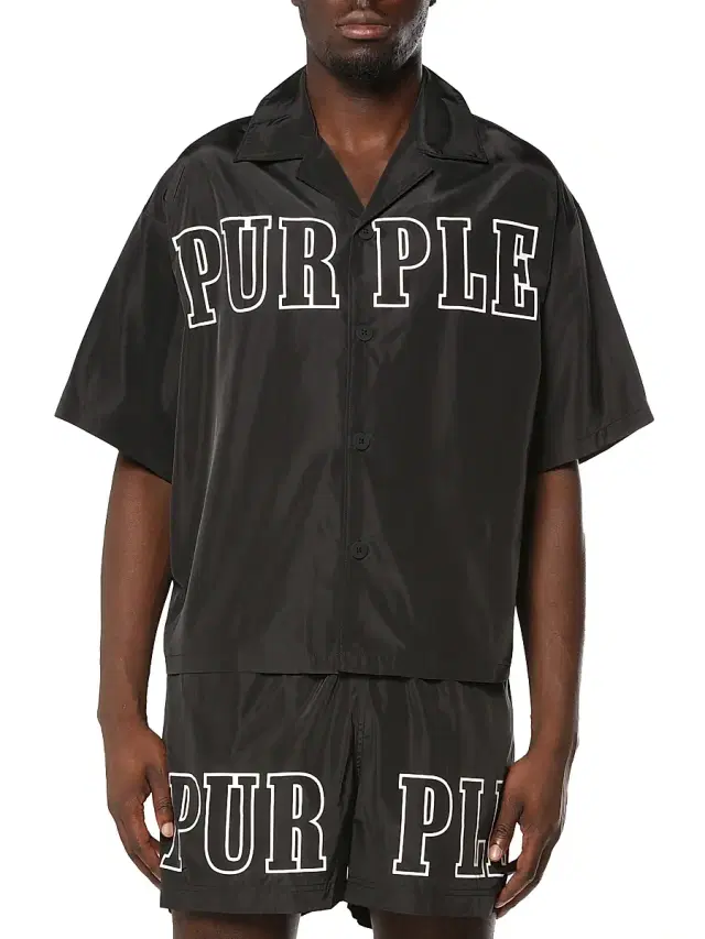 Men's Everyday Logo Button-Front Shirt - Black Men's Everyday Logo Button-Front Shirt - Black