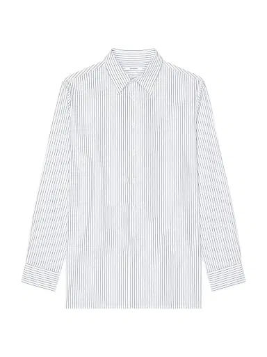 Givenchy Men's Striped Shirt in Poplin with Photographic Negative - White Blue | Thumbnail 1 Givenchy Men's Striped Shirt in Poplin with Photographic Negative - White Blue | Thumbnail 1
