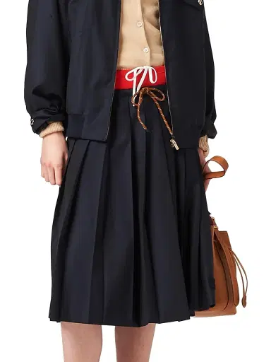 Miu Miu Women's Pleated Batavia Skirt - Blue | Thumbnail 2 Miu Miu Women's Pleated Batavia Skirt - Blue | Thumbnail 2