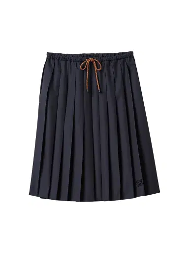 Miu Miu Women's Pleated Batavia Skirt - Blue | Thumbnail 1 Miu Miu Women's Pleated Batavia Skirt - Blue | Thumbnail 1