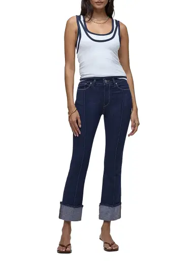 Hudson Jeans Women's Barbara High-Rise Pintucked Boot Crop Jeans - Rinse | Thumbnail 2 Hudson Jeans Women's Barbara High-Rise Pintucked Boot Crop Jeans - Rinse | Thumbnail 2