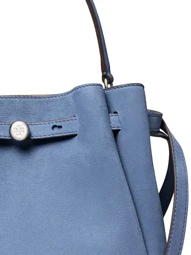 Tory Burch Women's Romy Leather Bucket Bag - Soft Blue | Thumbnail 4 Tory Burch Women's Romy Leather Bucket Bag - Soft Blue | Thumbnail 4