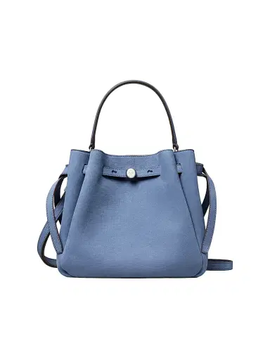 Tory Burch Women's Romy Leather Bucket Bag - Soft Blue | Thumbnail 1 Tory Burch Women's Romy Leather Bucket Bag - Soft Blue | Thumbnail 1