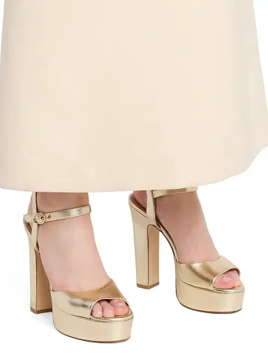 Stuart Weitzman Women's Reade 130MM Leather Platform Sandals - Light Gold - Size 9.5 | Thumbnail 2 Stuart Weitzman Women's Reade 130MM Leather Platform Sandals - Light Gold - Size 9.5 | Thumbnail 2