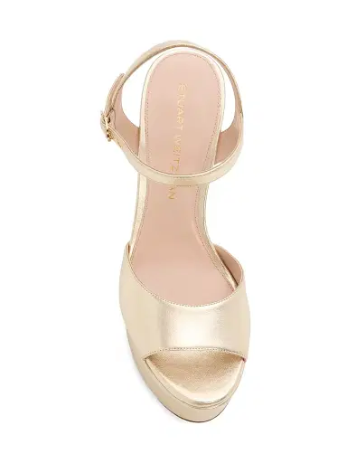 Stuart Weitzman Women's Reade 130MM Leather Platform Sandals - Light Gold - Size 9.5 | Thumbnail 5 Stuart Weitzman Women's Reade 130MM Leather Platform Sandals - Light Gold - Size 9.5 | Thumbnail 5