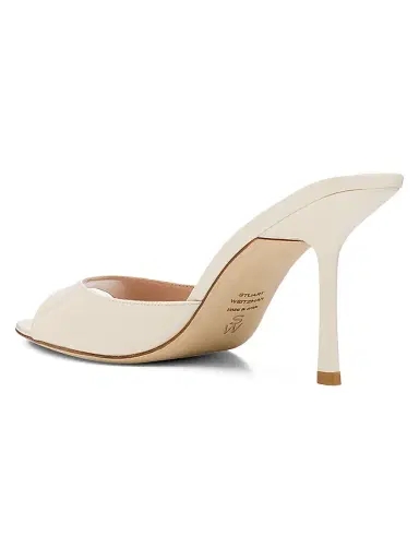 Stuart Weitzman Women's Lexington 85MM Patent Leather Mules - Cream - Size 9.5 | Thumbnail 4 Stuart Weitzman Women's Lexington 85MM Patent Leather Mules - Cream - Size 9.5 | Thumbnail 4