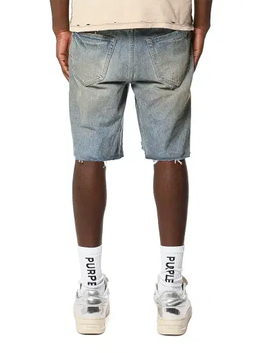 Purple Brand Men's Distressed Denim Shorts - Mid Indigo - Size 38 | Thumbnail 2 Purple Brand Men's Distressed Denim Shorts - Mid Indigo - Size 38 | Thumbnail 2