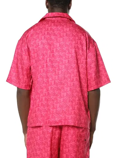 Purple Brand Men's Resort Monogram Button-Front Shirt - Pink - Size XXL | Thumbnail 2 Purple Brand Men's Resort Monogram Button-Front Shirt - Pink - Size XXL | Thumbnail 2