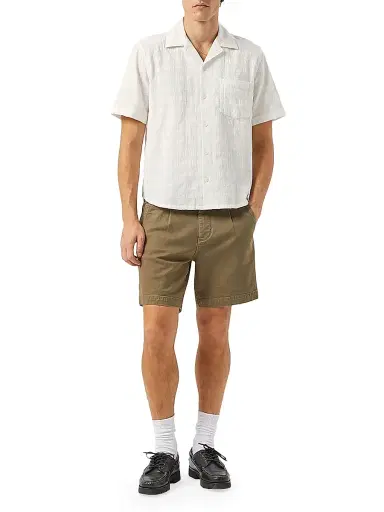 Corridor Men's Washed Dobby Cotton Shirt - White | Thumbnail 2 Corridor Men's Washed Dobby Cotton Shirt - White | Thumbnail 2