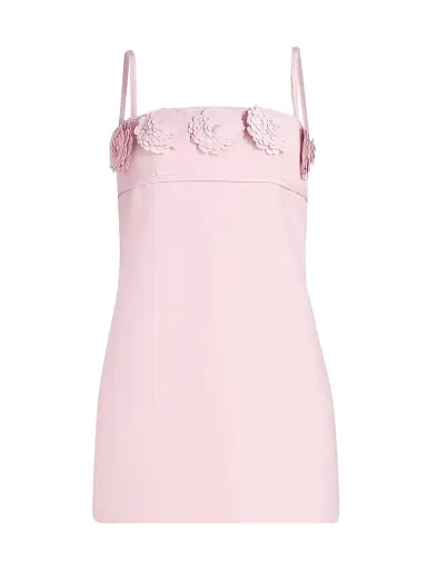 Self-Portrait Women's Paillette-Embellished Floral-Appliqué Minidress - Pink | Thumbnail 1 Self-Portrait Women's Paillette-Embellished Floral-Appliqué Minidress - Pink | Thumbnail 1