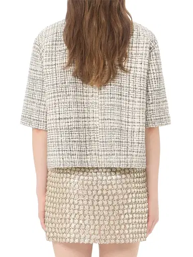 Valentino Garavani Women's Square Tweed Jacket - Vanilla Black | Thumbnail 5 Valentino Garavani Women's Square Tweed Jacket - Vanilla Black | Thumbnail 5