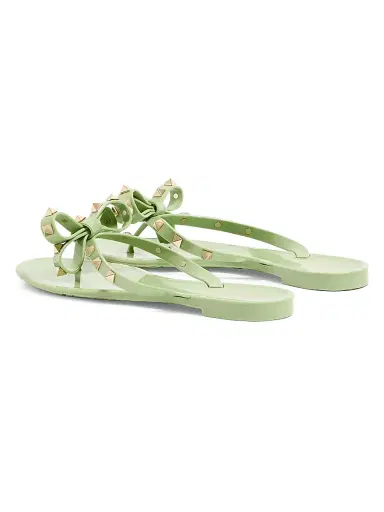 Valentino Garavani Women's Rockstud Rubber Slippers - Mint | Thumbnail 3 Valentino Garavani Women's Rockstud Rubber Slippers - Mint | Thumbnail 3