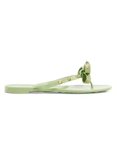 Valentino Garavani Women's Rockstud Rubber Slippers - Mint | Thumbnail 1 Valentino Garavani Women's Rockstud Rubber Slippers - Mint | Thumbnail 1