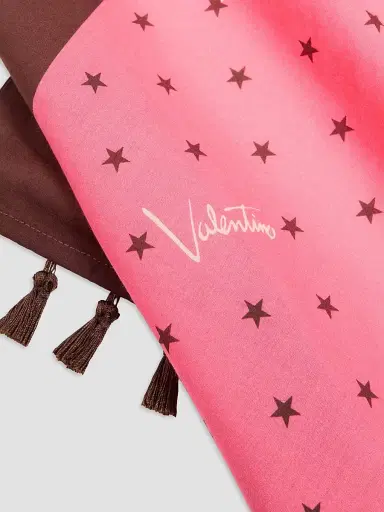 Valentino Garavani Women's Cotton Sarong with Tassel Trim - Coral Chocolate | Thumbnail 3 Valentino Garavani Women's Cotton Sarong with Tassel Trim - Coral Chocolate | Thumbnail 3