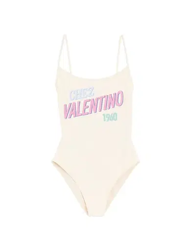 Valentino Garavani Women's One-Piece Swimsuit with Chez 1960 Print - Ivory Multicolor - Size XS | Thumbnail 1 Valentino Garavani Women's One-Piece Swimsuit with Chez 1960 Print - Ivory Multicolor - Size XS | Thumbnail 1