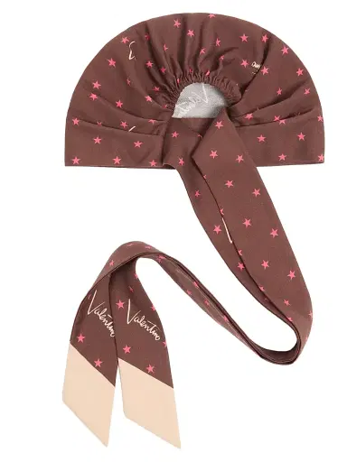 Valentino Garavani Women's Stelline E Firma Starry Silk and Cotton Headband - Chocolate Beige | Thumbnail 2 Valentino Garavani Women's Stelline E Firma Starry Silk and Cotton Headband - Chocolate Beige | Thumbnail 2