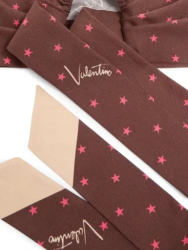 Valentino Garavani Women's Stelline E Firma Starry Silk and Cotton Headband - Chocolate Beige | Thumbnail 3 Valentino Garavani Women's Stelline E Firma Starry Silk and Cotton Headband - Chocolate Beige | Thumbnail 3