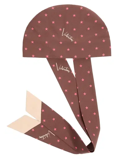 Valentino Garavani Women's Stelline E Firma Starry Silk and Cotton Headband - Chocolate Beige | Thumbnail 1 Valentino Garavani Women's Stelline E Firma Starry Silk and Cotton Headband - Chocolate Beige | Thumbnail 1