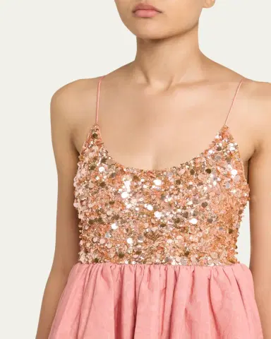 Alice + Olivia Nessa Sequined Empire-Waist Bubble Mini Dress | Thumbnail 5 Alice + Olivia Nessa Sequined Empire-Waist Bubble Mini Dress | Thumbnail 5
