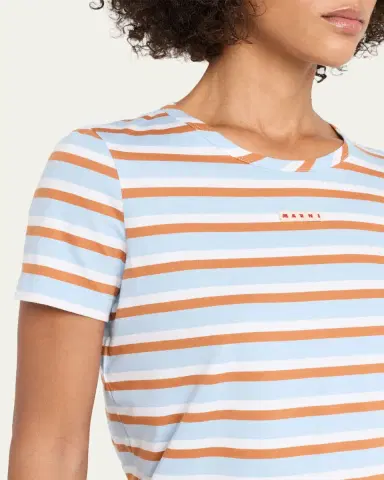 Marni Striped Cotton Short-Sleeve T-Shirt | Thumbnail 5 Marni Striped Cotton Short-Sleeve T-Shirt | Thumbnail 5