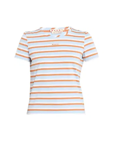 Marni Striped Cotton Short-Sleeve T-Shirt | Thumbnail 1 Marni Striped Cotton Short-Sleeve T-Shirt | Thumbnail 1