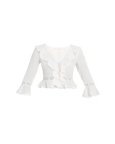 LoveShackFancy Olenna Cotton Victorian Ruffle Top | Thumbnail 1 LoveShackFancy Olenna Cotton Victorian Ruffle Top | Thumbnail 1