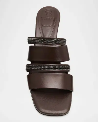 Brunello Cucinelli 50mm Monili Strappy Leather Mule Sandals | Thumbnail 5 Brunello Cucinelli 50mm Monili Strappy Leather Mule Sandals | Thumbnail 5