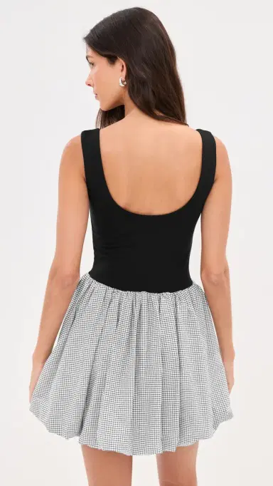 LE BOP Piper Combo Dress Black/White Check L | Thumbnail 3 LE BOP Piper Combo Dress Black/White Check L | Thumbnail 3