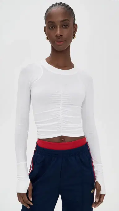 FP Movement Tempo Ruched Long Sleeve Tee White | Thumbnail 2 FP Movement Tempo Ruched Long Sleeve Tee White | Thumbnail 2
