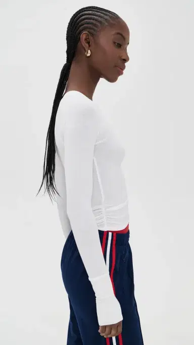 FP Movement Tempo Ruched Long Sleeve Tee White | Thumbnail 4 FP Movement Tempo Ruched Long Sleeve Tee White | Thumbnail 4