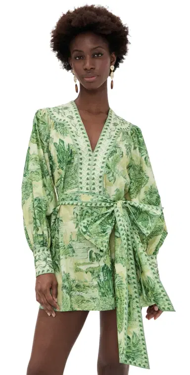 ALÉMAIS Sara Mini Dress Green | Thumbnail 1 ALÉMAIS Sara Mini Dress Green | Thumbnail 1