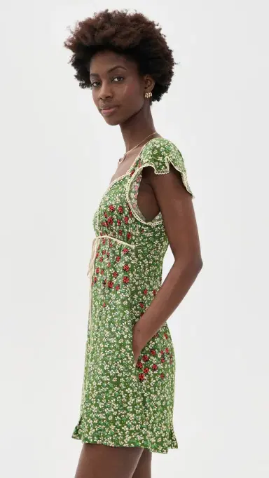 Free People Backroads Mini Dress Forest Combo | Thumbnail 4 Free People Backroads Mini Dress Forest Combo | Thumbnail 4