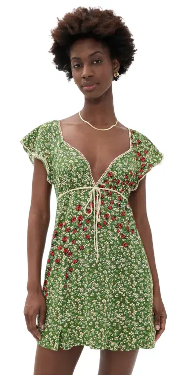 Free People Backroads Mini Dress Forest Combo | Thumbnail 1 Free People Backroads Mini Dress Forest Combo | Thumbnail 1