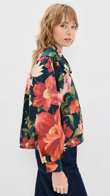 Barbour X Farm Rio Wild Casual Jacket Navy Wildflower/Flower Navy M | Thumbnail 4 Barbour X Farm Rio Wild Casual Jacket Navy Wildflower/Flower Navy M | Thumbnail 4