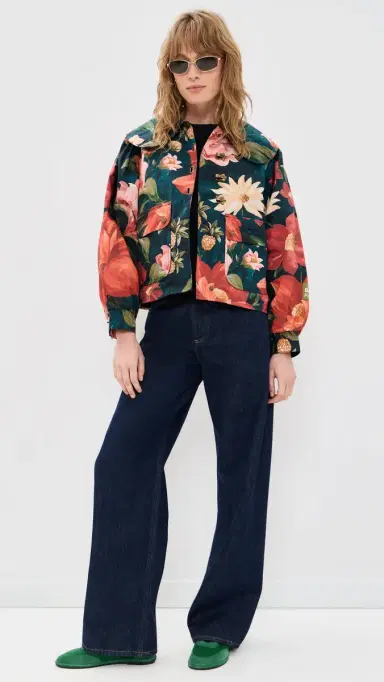 Barbour X Farm Rio Wild Casual Jacket Navy Wildflower/Flower Navy M | Thumbnail 5 Barbour X Farm Rio Wild Casual Jacket Navy Wildflower/Flower Navy M | Thumbnail 5